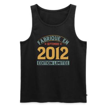 Fabriqué En Septembre 2012 Édition Limitée - Débardeur bio Premium Homme - noir - Devant - Michal (187cm)