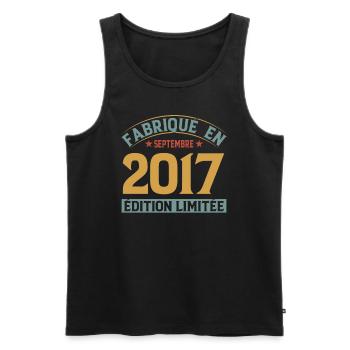 Fabriqué En Septembre 2017 Édition Limitée - Débardeur bio Premium Homme - noir - Devant - Michal (187cm)