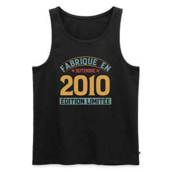 Fabriqué En Septembre 2010 Édition Limitée - Débardeur bio Premium Homme - noir - Devant - Michal (187cm)