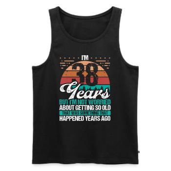 38 Years Old Sarcasm Humor Old Funny 38 Birthday - Männer Premium Bio Tank Top - Schwarz - Vorne - Michal (187cm)