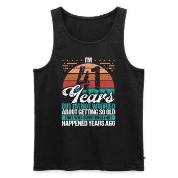 41 Years Old Sarcasm Humor Old Funny 41 Birthday - Men's Premium Organic Tank Top - black - Front - Michal (187cm)