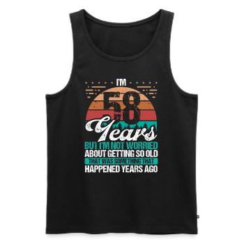 58 Years Old Sarcasm Humor Old Funny 58 Birthday - Men's Premium Organic Tank Top - black - Front - Michal (187cm)
