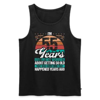 55 Years Old Sarcasm Humor Old Funny 55 Birthday - Men's Premium Organic Tank Top - black - Front - AI Model Male 178 light (178cm)