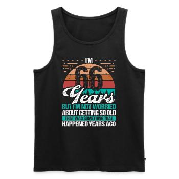 66 Years Old Sarcasm Humor Old Funny 66 Birthday - Men's Premium Organic Tank Top - black - Front - AI Model Male 178 light (178cm)