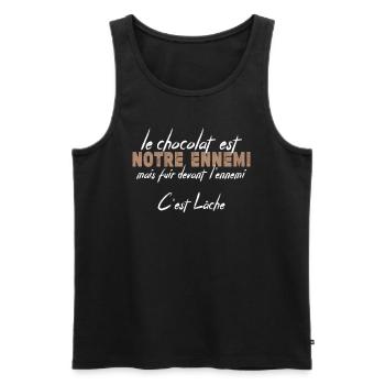 Le Chocolat Est Notre Ennemi - Débardeur bio Premium Homme - noir - Devant - Michal (187cm)