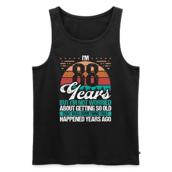 88 Years Old Sarcasm Humor Old Funny 88 Birthday - Men's Premium Organic Tank Top - black - Front - AI Model Male 178 light (178cm)