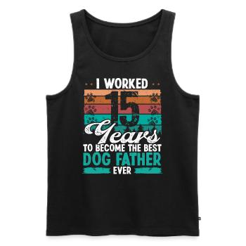 15 Year Old Best Dog Father 15 Birthday Dog Dad - Männer Premium Bio Tank Top - Schwarz - Vorne - Michal (187cm)