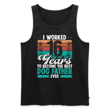 16 Year Old Best Dog Father 16 Birthday Dog Dad - Männer Premium Bio Tank Top - Schwarz - Vorne - Michal (187cm)