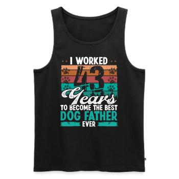 43 Year Old Best Dog Father 43 Birthday Dog Dad - Männer Premium Bio Tank Top - Schwarz - Vorne - Michal (187cm)
