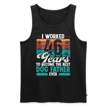 46 Year Old Best Dog Father 46 Birthday Dog Dad - Männer Premium Bio Tank Top - Schwarz - Vorne - Michal (187cm)