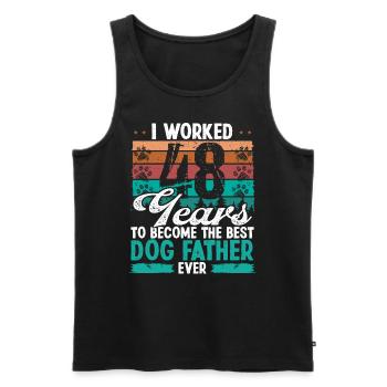48 Year Old Best Dog Father 48 Birthday Dog Dad - Männer Premium Bio Tank Top - Schwarz - Vorne - Michal (187cm)