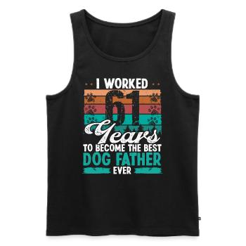 61 Year Old Best Dog Father 61 Birthday Dog Dad - Männer Premium Bio Tank Top - Schwarz - Vorne - Michal (187cm)