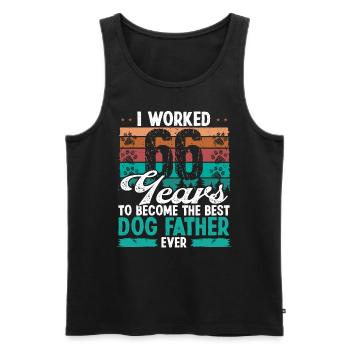 66 Year Old Best Dog Father 66 Birthday Dog Dad - Männer Premium Bio Tank Top - Schwarz - Vorne - Michal (187cm)