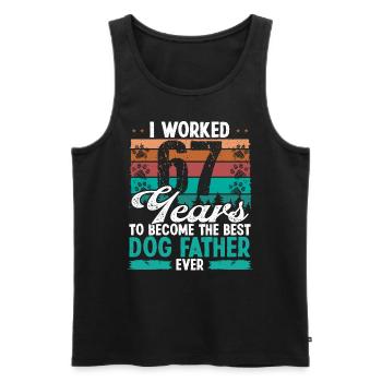 67 Year Old Best Dog Father 67 Birthday Dog Dad - Männer Premium Bio Tank Top - Schwarz - Vorne - AI Model Male 178 light (178cm)