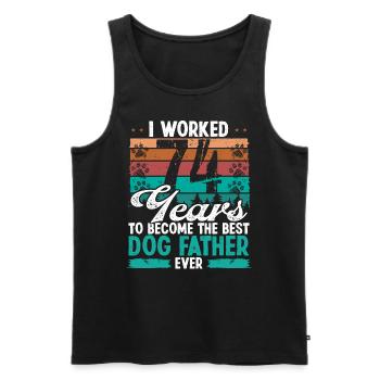 74 Year Old Best Dog Father 74 Birthday Dog Dad - Männer Premium Bio Tank Top - Schwarz - Vorne - Michal (187cm)
