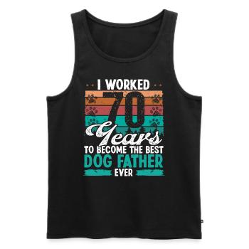 70 Year Old Best Dog Father 70 Birthday Dog Dad - Men's Premium Organic Tank Top - black - Front - AI Model Male 178 light (178cm)