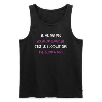 Le Chocolat Qui Est Accro À Moi - Débardeur bio Premium Homme - noir - Devant - AI Model Male 178 light (178cm)