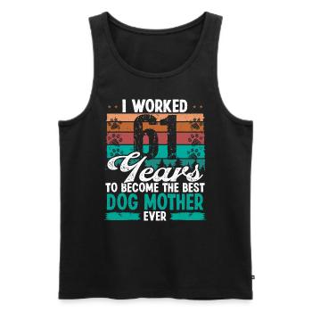 61 Year Old Best Dog Mother 61 Birthday Dog Mom - Männer Premium Bio Tank Top - Schwarz - Vorne - Michal (187cm)