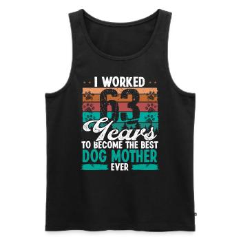 63 Year Old Best Dog Mother 63 Birthday Dog Mom - Männer Premium Bio Tank Top - Schwarz - Vorne - AI Model Male 178 light (178cm)