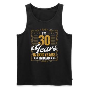 30 Idée d’anniversaire Hommes Chien Années 30 Ans Drôle - Débardeur bio Premium Homme - noir - Devant - Michal (187cm)