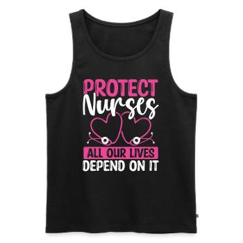 Nurse Abuse Survivor Nurses Lives depend - Men's Premium Organic Tank Top - black - Front - Michal (187cm)