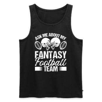 Joueur de football Posez-moi des questions sur mon équipe Fantasy - Débardeur bio Premium Homme - noir - Devant - Michal (187cm)