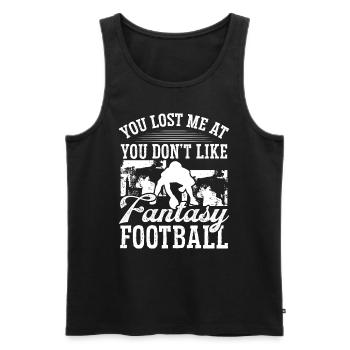 Joueur de football Fantasy Tu m’as perdu à - Débardeur bio Premium Homme - noir - Devant - Michal (187cm)