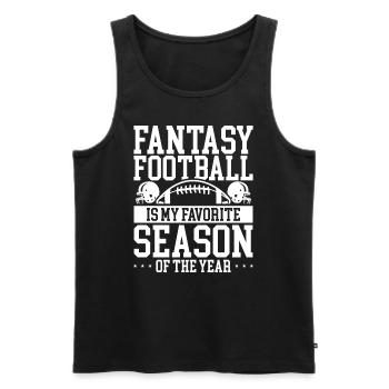 Fantasy Football est mon joueur de saison préféré - Débardeur bio Premium Homme - noir - Devant - Michal (187cm)