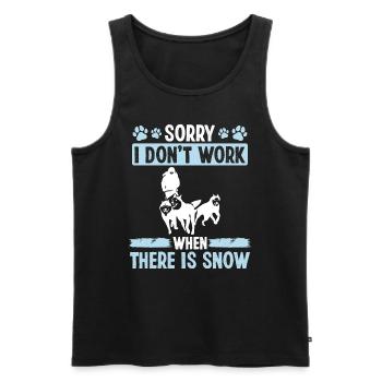 Désolé je ne travaille pas Snow Husky Ledding Sled Dog Race - Débardeur bio Premium Homme - noir - Devant - Michal (187cm)