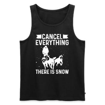 Husky Cancel everything there is Snow Mushing - Männer Premium Bio Tank Top - Schwarz - Vorne - AI Model Male 178 light (178cm)