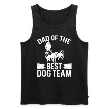 Mushing Dog Team Papa Husky Traîneau traîneau Course de chiens - Débardeur bio Premium Homme - noir - Devant - AI Model Male 178 light (178cm)