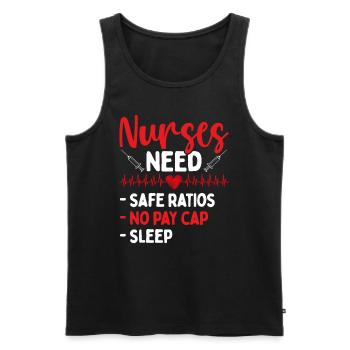 RN CNA Safe Ratios No Pay Cap Sleep Nurse - Männer Premium Bio Tank Top - Schwarz - Vorne - Michal (187cm)