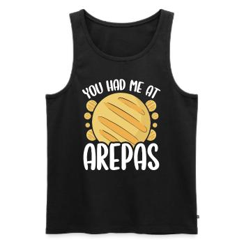 Cuisine colombienne Vous m’avez eu à Arepas Lover Food - Débardeur bio Premium Homme - noir - Devant - Michal (187cm)