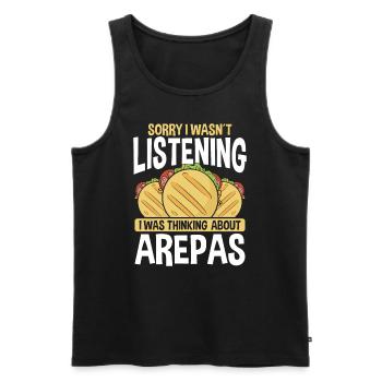 Arepas Lover Sorry n’écoutait pas la cuisine colombienne - Débardeur bio Premium Homme - noir - Devant - Michal (187cm)