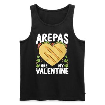 Le fabricant de nourriture colombien Arepas est ma Valentine - Débardeur bio Premium Homme - noir - Devant - Michal (187cm)