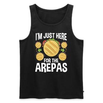 Cuisine colombienne Je suis juste ici pour les Arepas - Débardeur bio Premium Homme - noir - Devant - Michal (187cm)