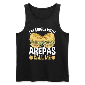 Cuisine colombienne célibataire avec Arepas Lover Venezuelan - Débardeur bio Premium Homme - noir - Devant - Michal (187cm)