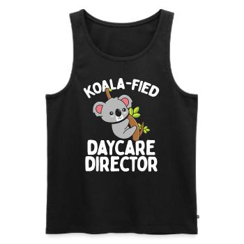 Directrice de garderie Koala Enseignante de garde d’enfants - Débardeur bio Premium Homme - noir - Devant - Michal (187cm)