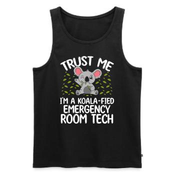 ER Nurse Appreciation Koala Emergency Room Nursing - Men's Premium Organic Tank Top - black - Front - AI Model Male 178 light (178cm)