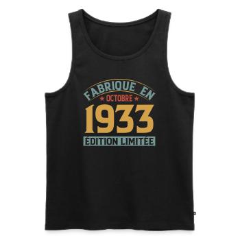 Fabriqué En Octobre 1933 Édition Limitée - Débardeur bio Premium Homme - noir - Devant - Michal (187cm)