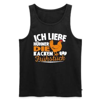 Ich Liebe Hühner Die Kacken Frühstück - Männer Premium Bio Tank Top - Schwarz - Vorne - Michal (187cm)