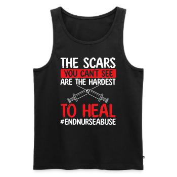 Nursing Violence Scars Nurse Abuse Survivor - Männer Premium Bio Tank Top - Schwarz - Vorne - AI Model Male 178 light (178cm)