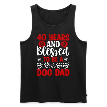 40 Anniversaire Chien Béni Papa 40 ans Chien Père - Débardeur bio Premium Homme - noir - Devant - Michal (187cm)