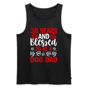 38 Birthday Blessed Dog Dad 38 Year Old Dog Father - Männer Premium Bio Tank Top - Schwarz - Vorne - Michal (187cm)