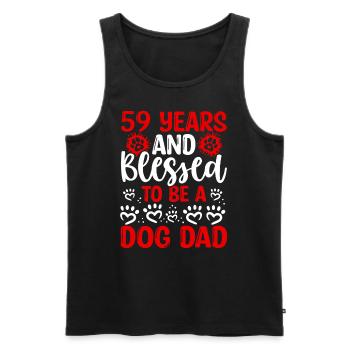 59 Anniversaire Chien Béni Papa 59 Ans Chien Père - Débardeur bio Premium Homme - noir - Devant - Michal (187cm)