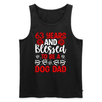 63 Birthday Blessed Dog Dad 63 Year Old Dog Father - Männer Premium Bio Tank Top - Schwarz - Vorne - AI Model Male 178 light (178cm)