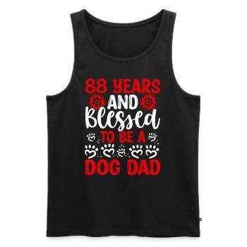 88 Birthday Blessed Dog Dad 88 Year Old Dog Father - Men's Premium Organic Tank Top - black - Front - AI Model Male 178 light (178cm)
