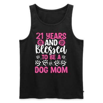 21 Birthday Blessed Dog Mom 21 Year Old Dog Mother - Männer Premium Bio Tank Top - Schwarz - Vorne - AI Model Male 178 light (178cm)