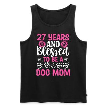 27 Birthday Blessed Dog Mom 27 Year Old Dog Mother - Männer Premium Bio Tank Top - Schwarz - Vorne - AI Model Male 178 light (178cm)