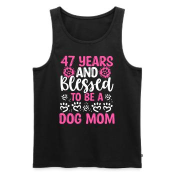47 Birthday Blessed Dog Mom 47 Year Old Dog Mother - Männer Premium Bio Tank Top - Schwarz - Vorne - Michal (187cm)